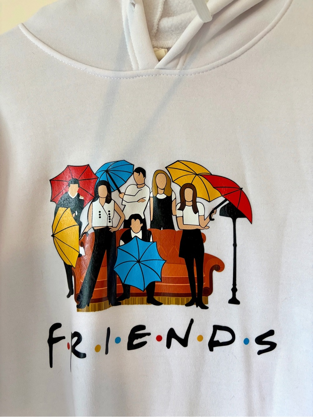 Friends Graphic White Hooded Sweatshirt - Picture 4 of 6